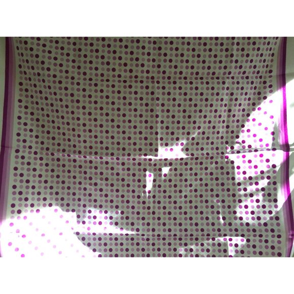 Vintage Scarf Polka Dots Purple White Authentic Retro Made in Italy Polyester Wa - Picture 3 of 4